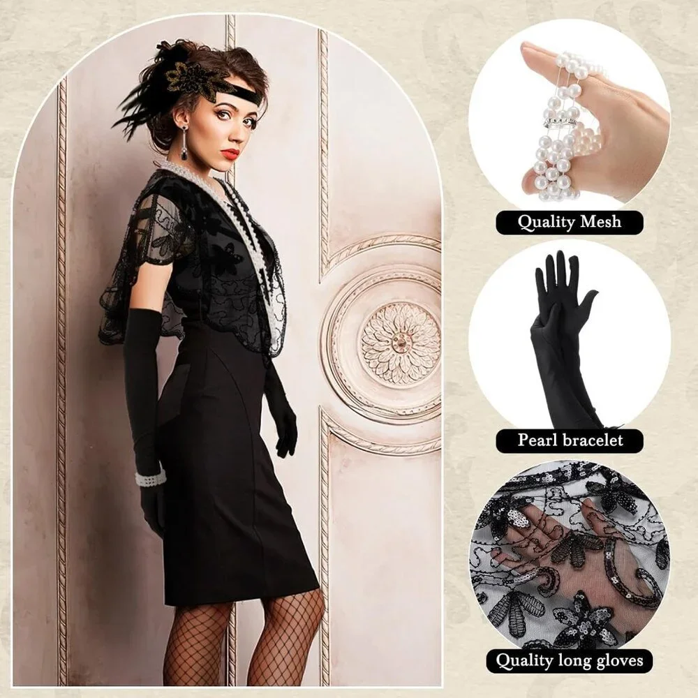 1920s Women's Accessories Set Flapper Costume Costume Vintage Retro
